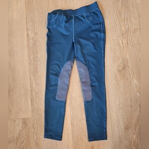 Fits T4 Sports Girls Medium Horse Riding Pants Leggings, Navy